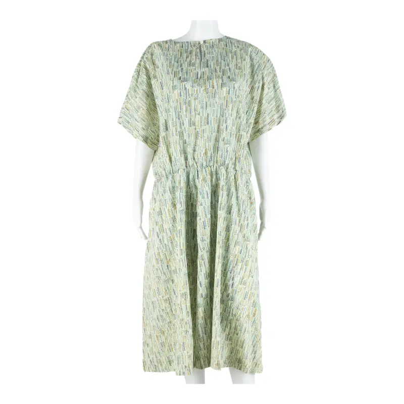 Womens Day Dress Green Crazy Pattern Short Sleeve Knee Length Xl 1