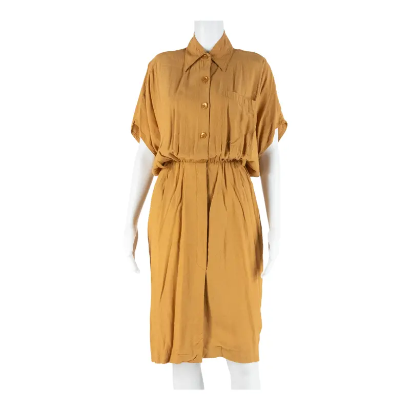 Womens Day Dress Orange Short Sleeve Midi S 1