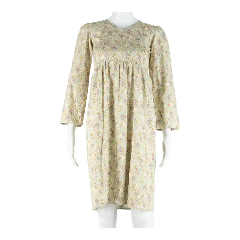 Womens Fit & Flare Dress Pink Floral Long Sleeve Knee Length S 1