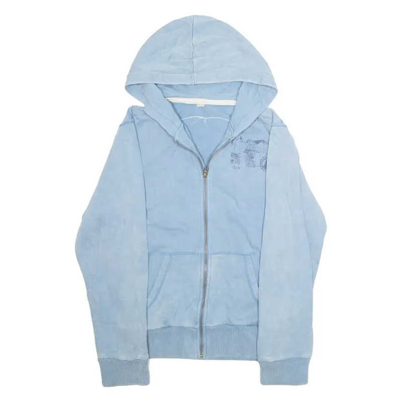 Womens Fleece Jacket Blue Hooded Xl 1