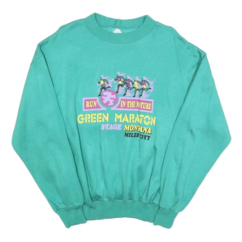Womens Green Sweatshirt Run In The Nature Green Maraton Crew Neck M Casual 1