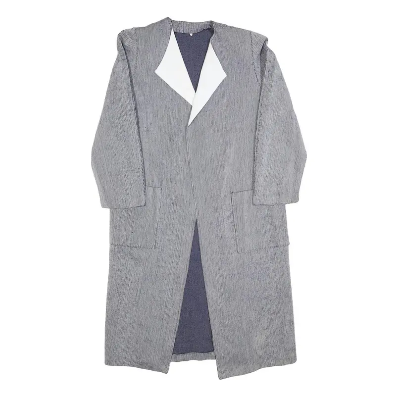 Womens Grey Wool Blend Long Sleeve Jacket M Woven Plain Elegant 1