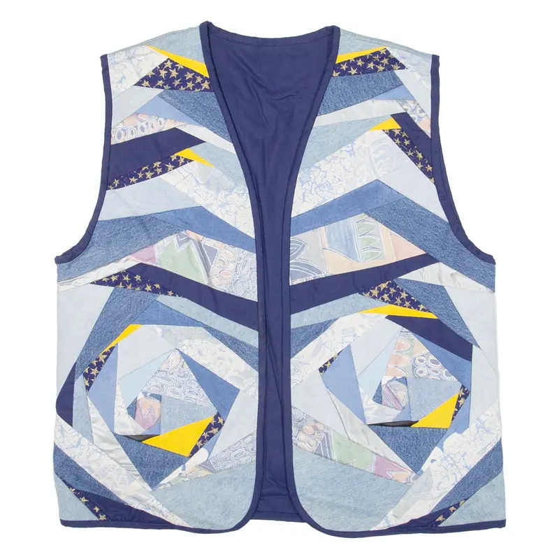 Womens Jacket Blue Patchwork M 1