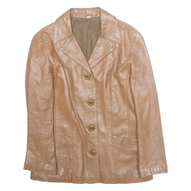 Womens Jacket Brown Faux Leather M 1