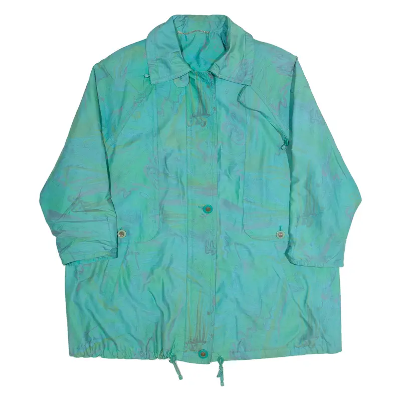 Womens Jacket Green 90S Crazy Pattern L 1