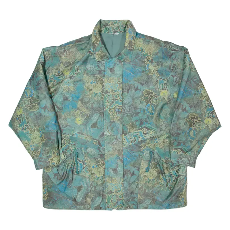 Womens Jacket Green 90S Crazy Pattern Xl 1