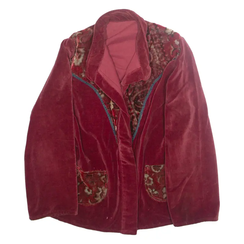 Womens Jacket Red Crazy Pattern M 1