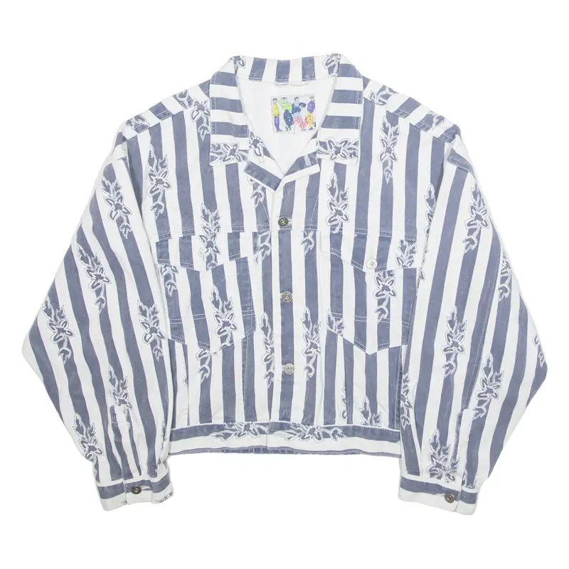Womens Jacket White Striped L 1