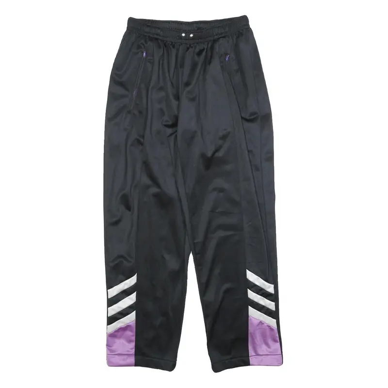 Womens Joggers Black & Purple Regular Tapered M W28 L28 Polyester Comfort Fit 1