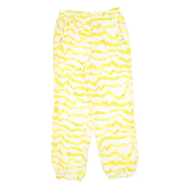 Womens Joggers Yellow & White M W30 L30 Casual Relaxed Fit Patterned Polyester 1
