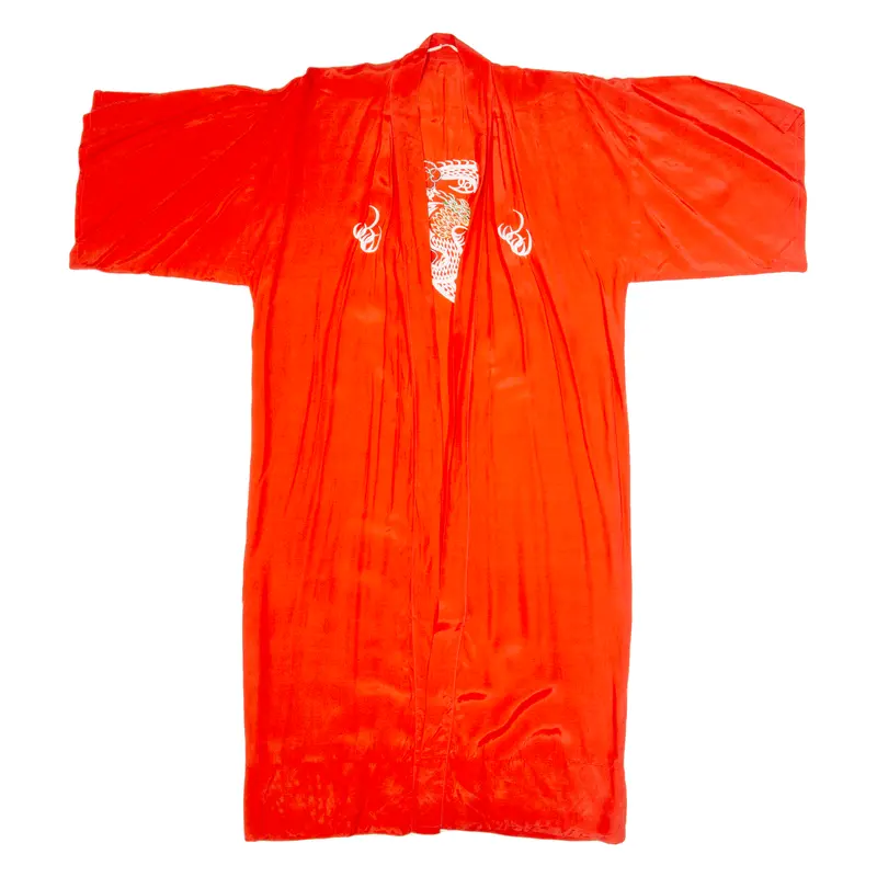 Womens Kimono Blouse Red 3/4 Sleeve L 1