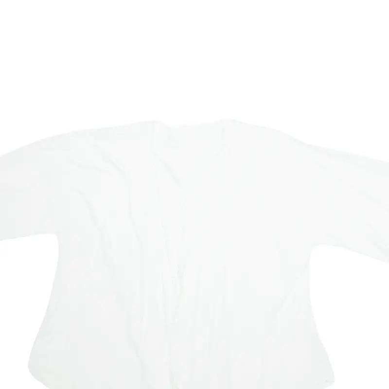Womens Kimono Blouse White 3/4 Sleeve M 2