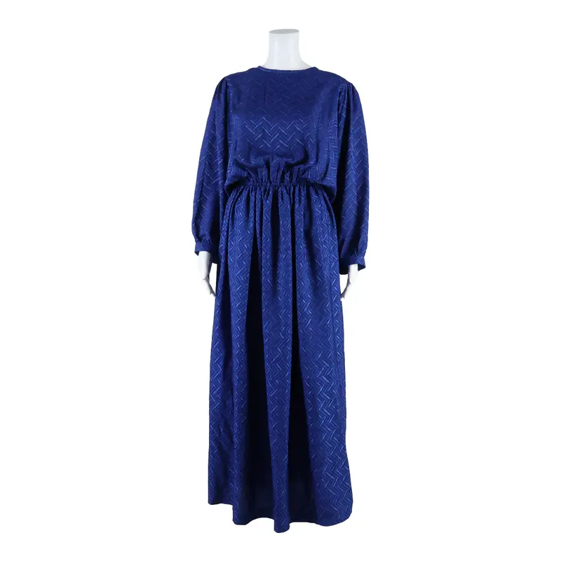 Womens Maxi Dress Blue Geometric Long Xs 1