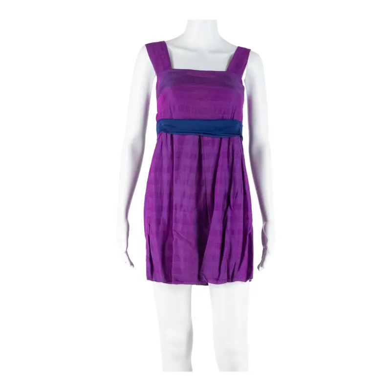 Womens Mini Dress Purple Sleeveless Short S 1