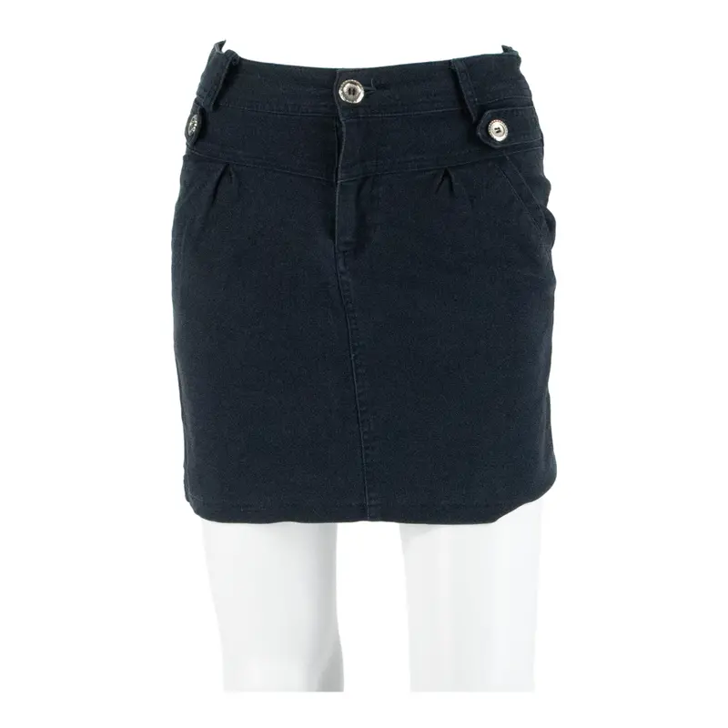 Womens Mini Skirt Black Short Denim S 1