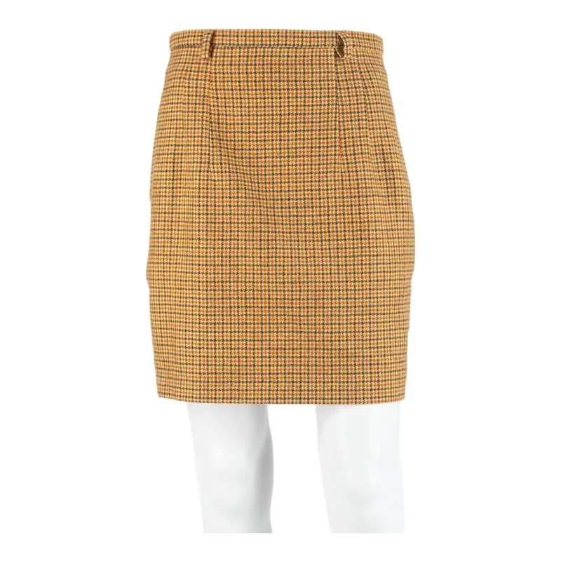 Womens Mini Skirt Orange Short Houndstooth S 1