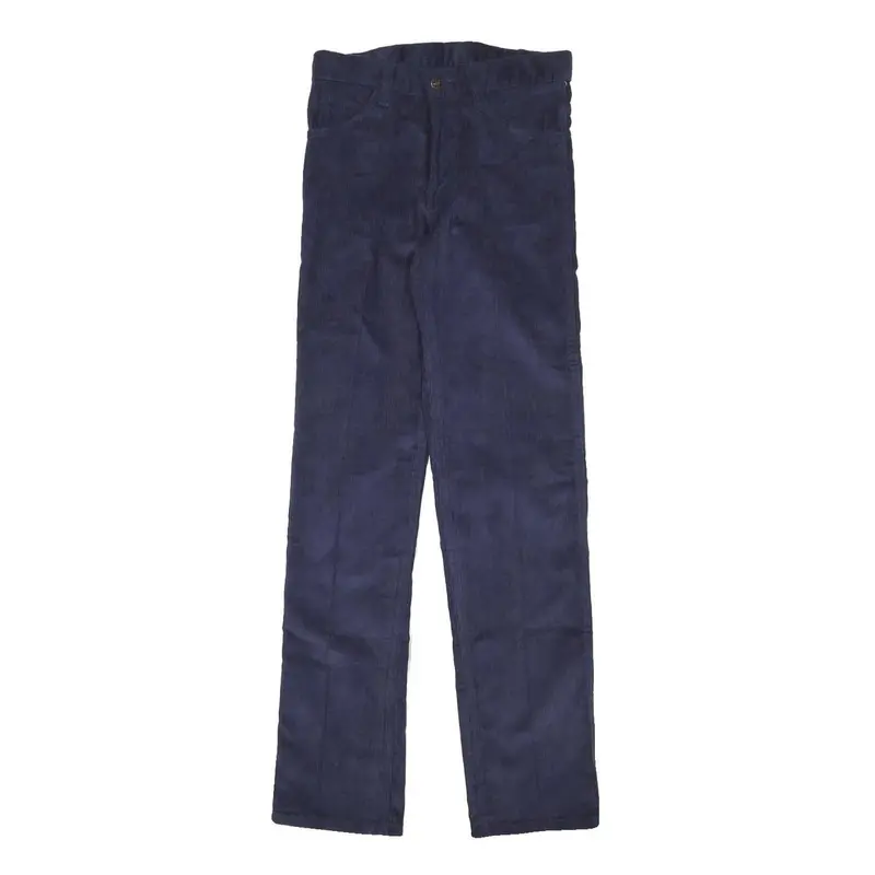 Womens Navy Slim Fit Corduroy Trousers W26 L30 Cotton Blend Zip Closure Classic 1
