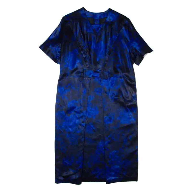 Womens Pencil Dress Black Floral Short Sleeve Midi L 1