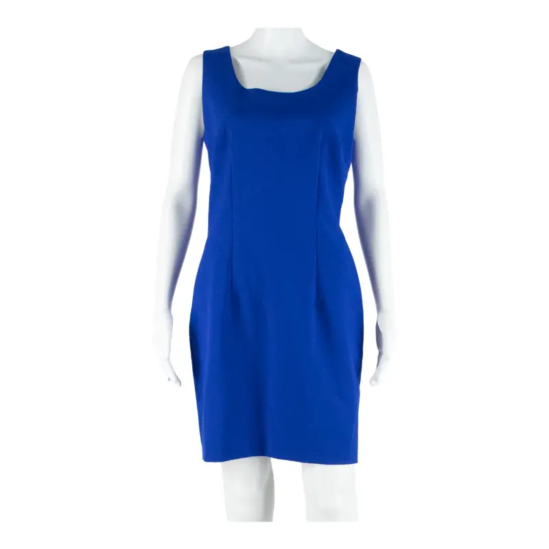 Womens Pencil Dress Blue 90S Sleeveless Knee Length M 1