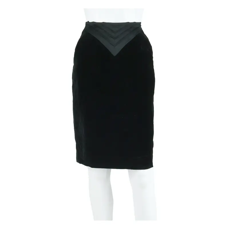 Womens Pencil Skirt Black Knee Length S 1