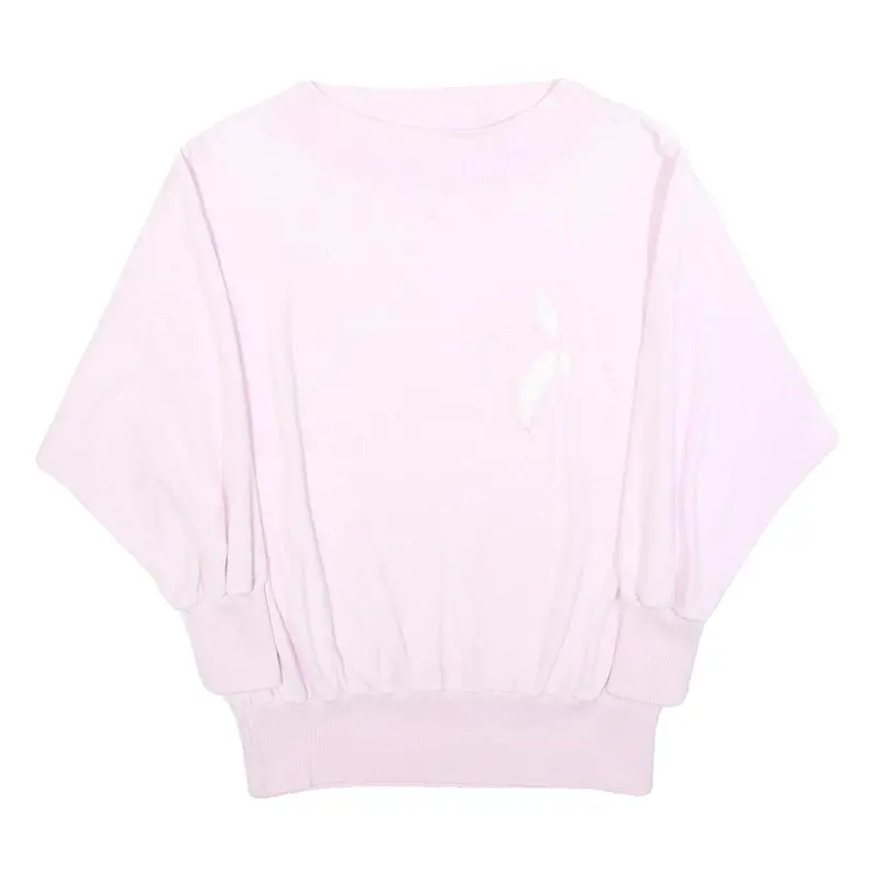 Womens Pink Sweatshirt Crew Neck S Cotton Blend Soft Fit Casual 1