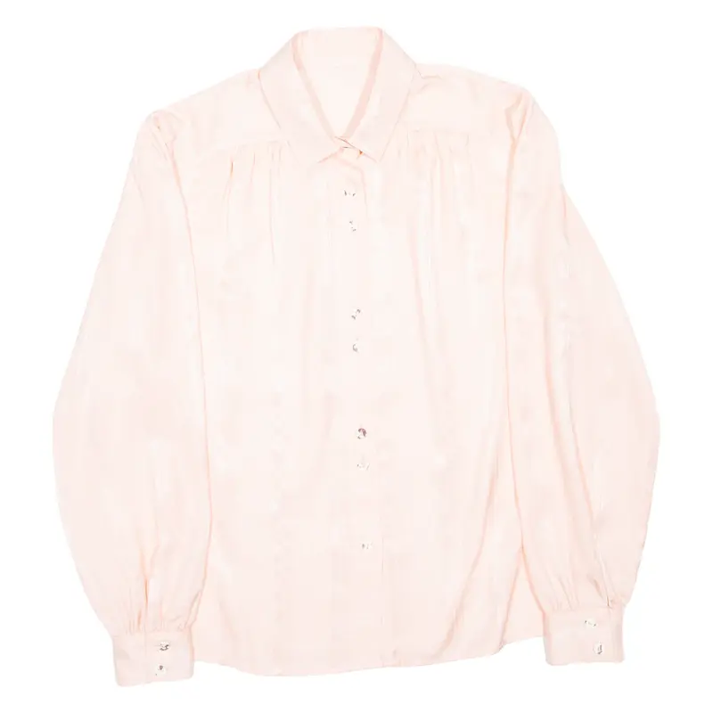 Womens Plain Shirt Pink Long Sleeve L 1
