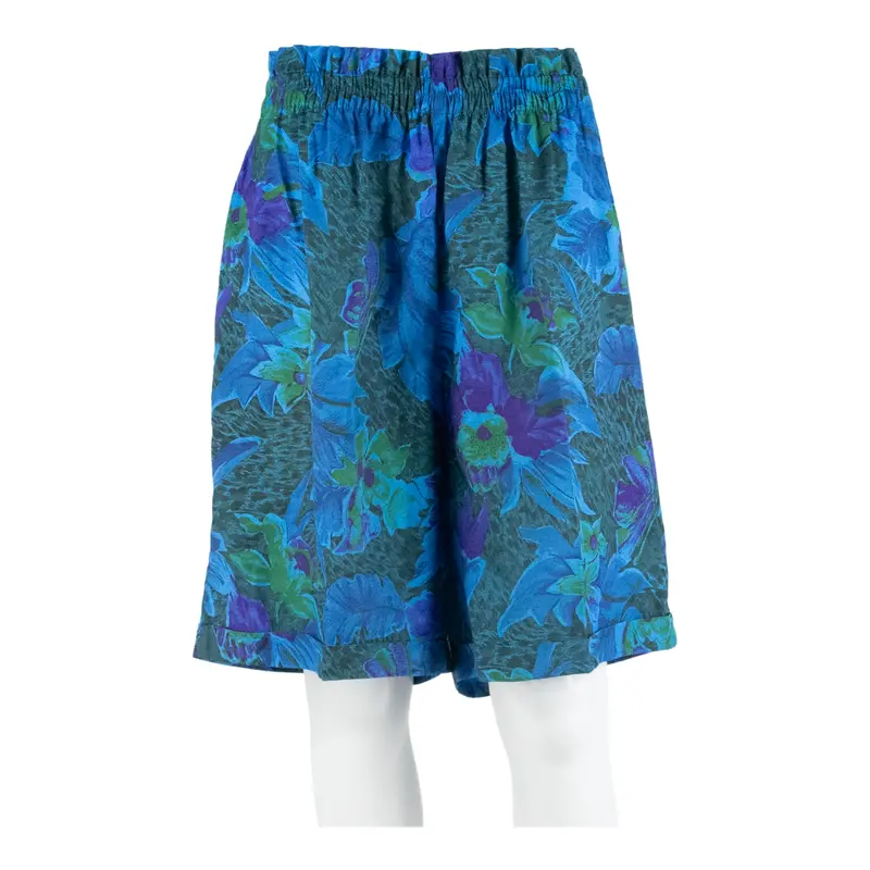 Womens Pleated Skirt Blue Knee Length Floral M 1