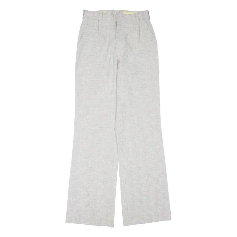Womens Polyester Blend Relaxed Wide-Leg Trousers W27 L33 Checked Pattern Smart 1