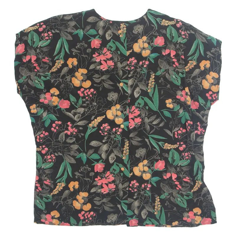 Womens Printed Blouse Black Floral 2Xl 1