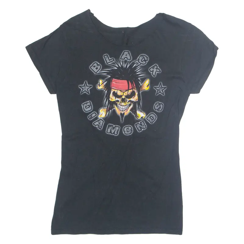 Womens Printed Blouse Black S 1