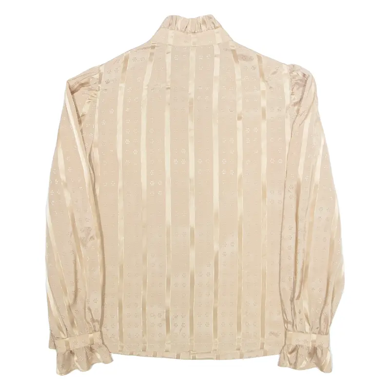 Womens Printed Blouse Brown High Neck Long Sleeve Striped M 1