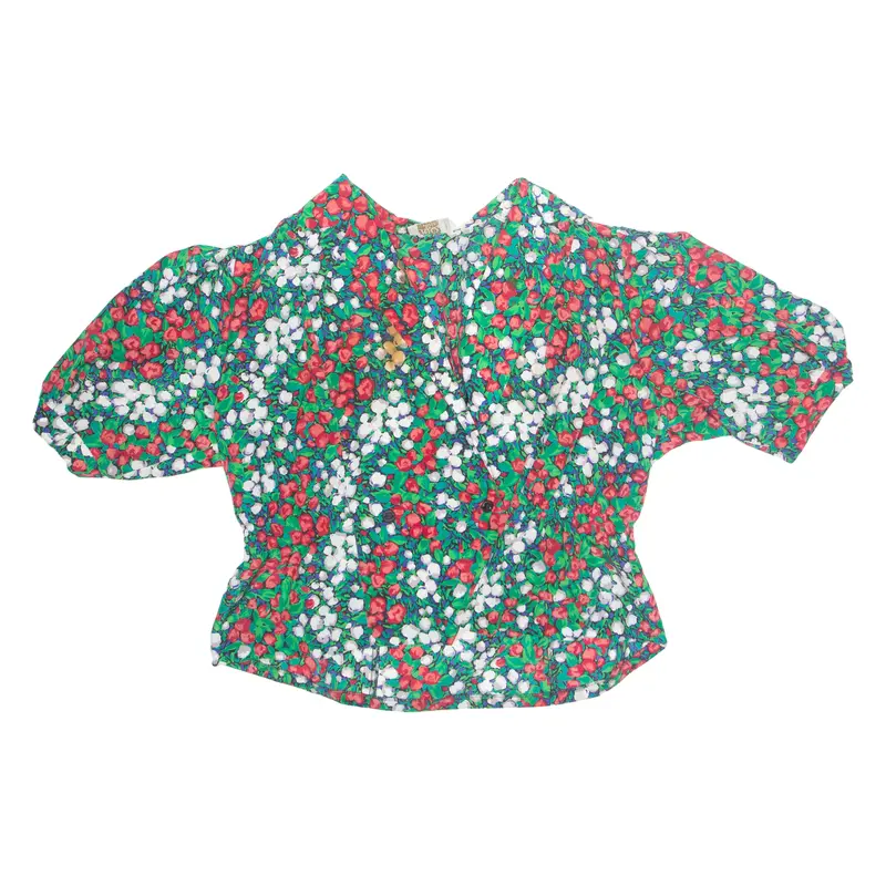 Womens Printed Blouse Green Floral 2Xl 1