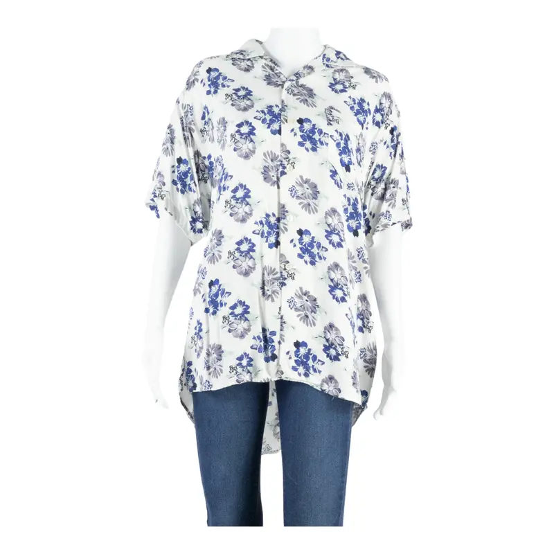 Womens Printed Blouse Purple Floral M 1