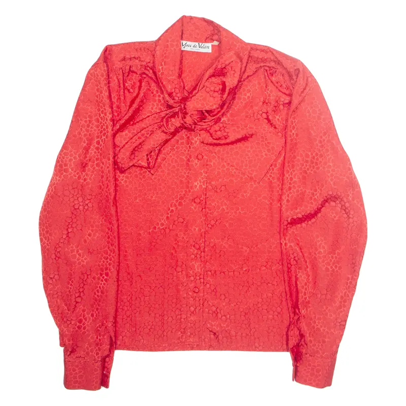 Womens Printed Blouse Red Long Sleeve Animal Print L 1