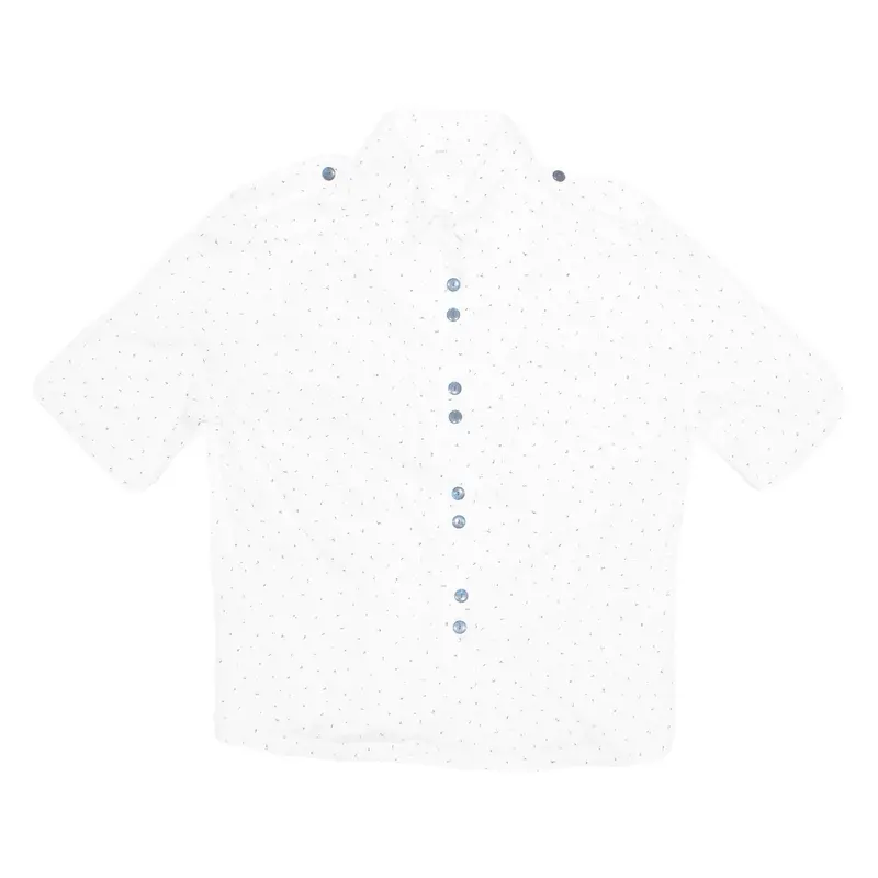 Womens Printed Blouse White Spotted M 1