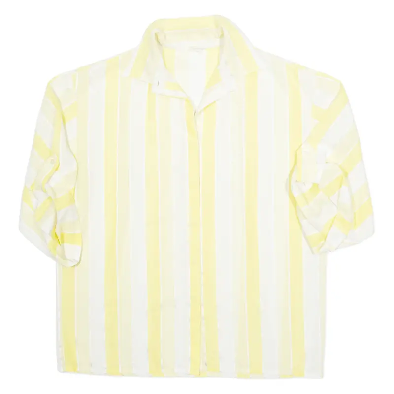 Womens Printed Blouse Yellow Striped M 1