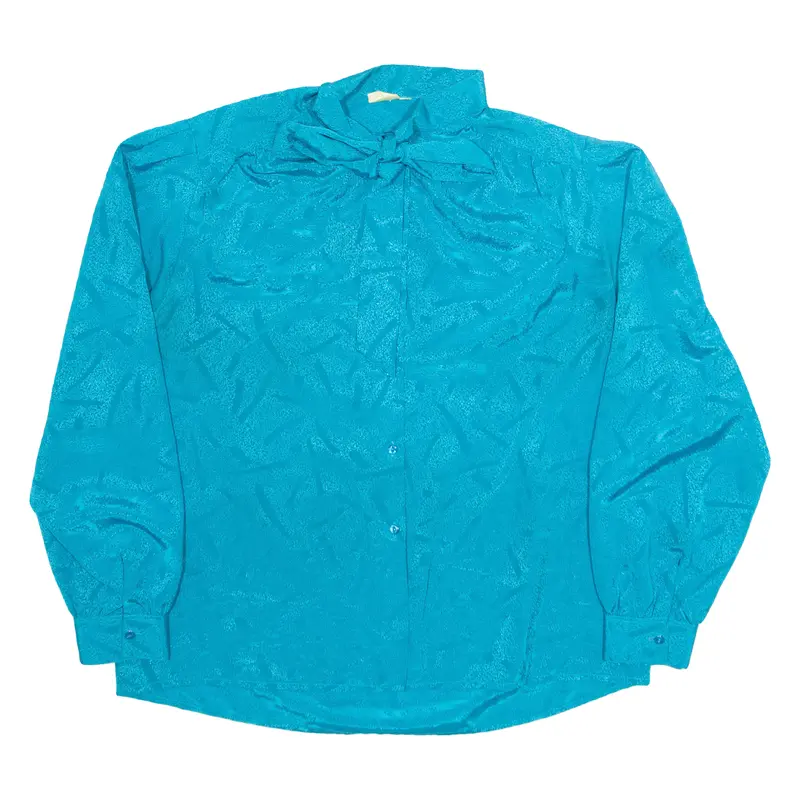 Womens Printed Shirt Blue Collared Long Sleeve M 1