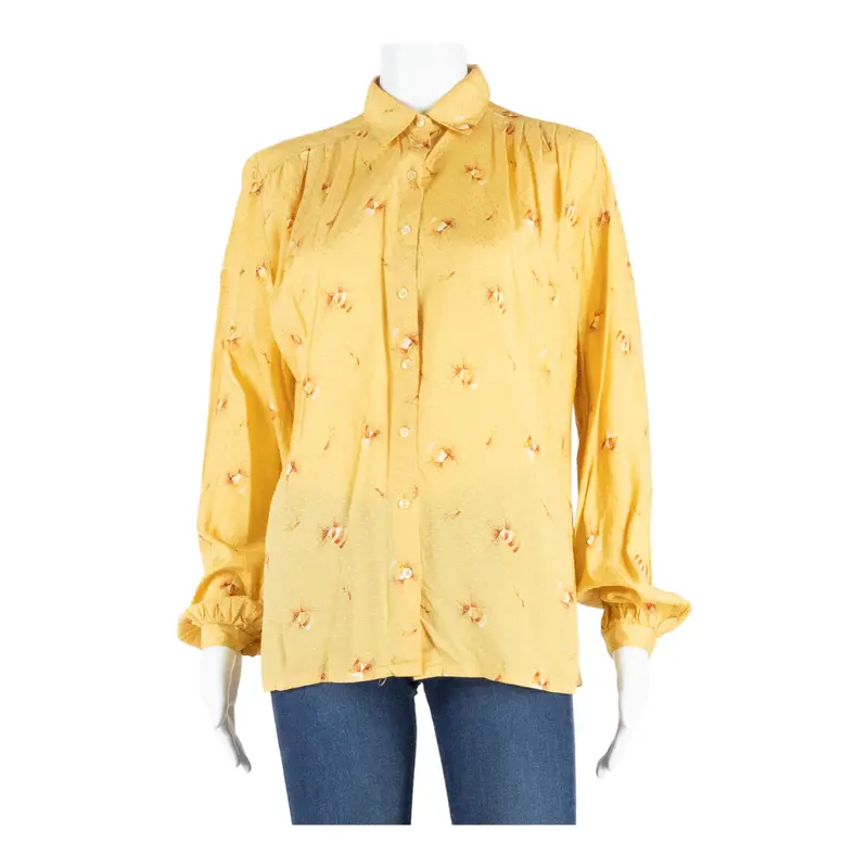 Womens Printed Shirt Gold Long Sleeve Spotted M 1