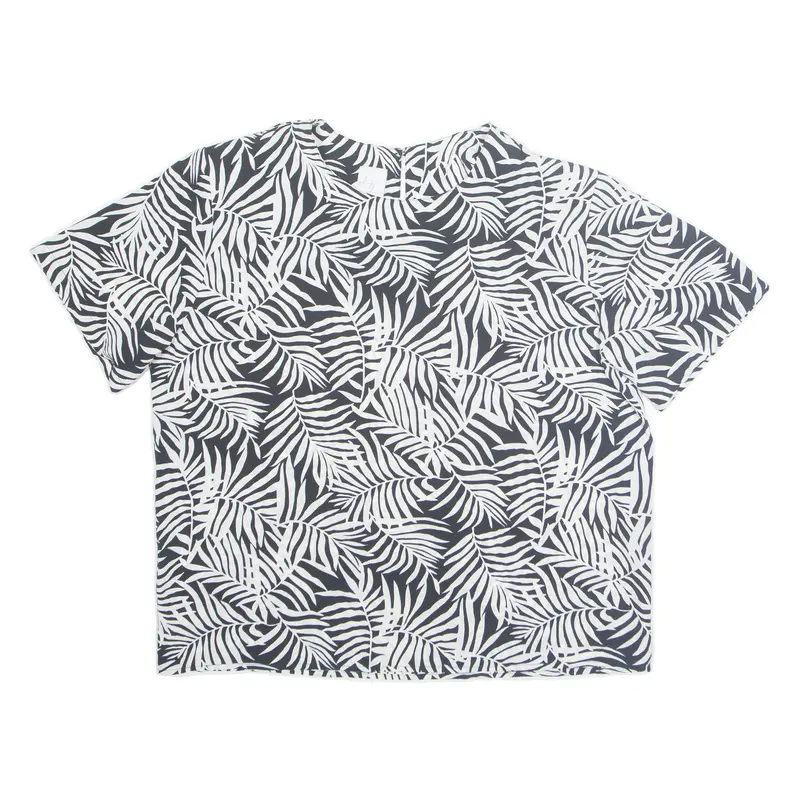 Womens Printed Top Black Floral L 1