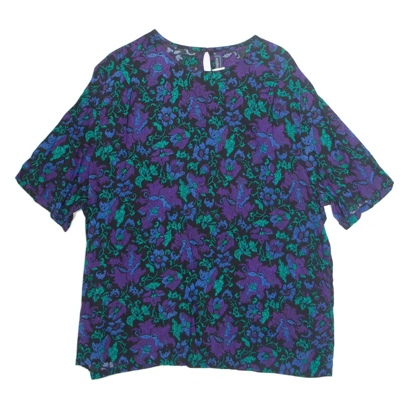 Womens Printed Top Black Floral L 1