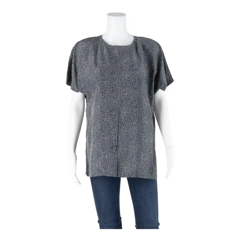 Womens Printed Top Blue Spotted M 1