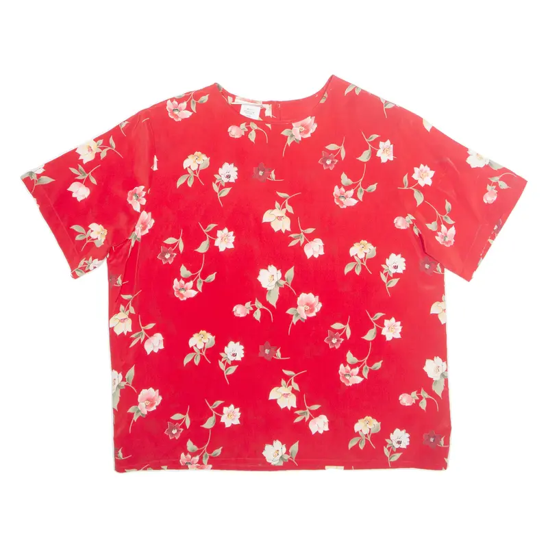Womens Printed Top Red Floral M 1