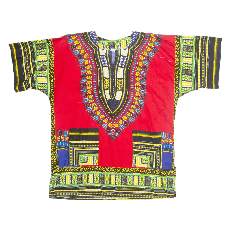 Womens Printed Top Red V-Neck Crazy Pattern Xl 1