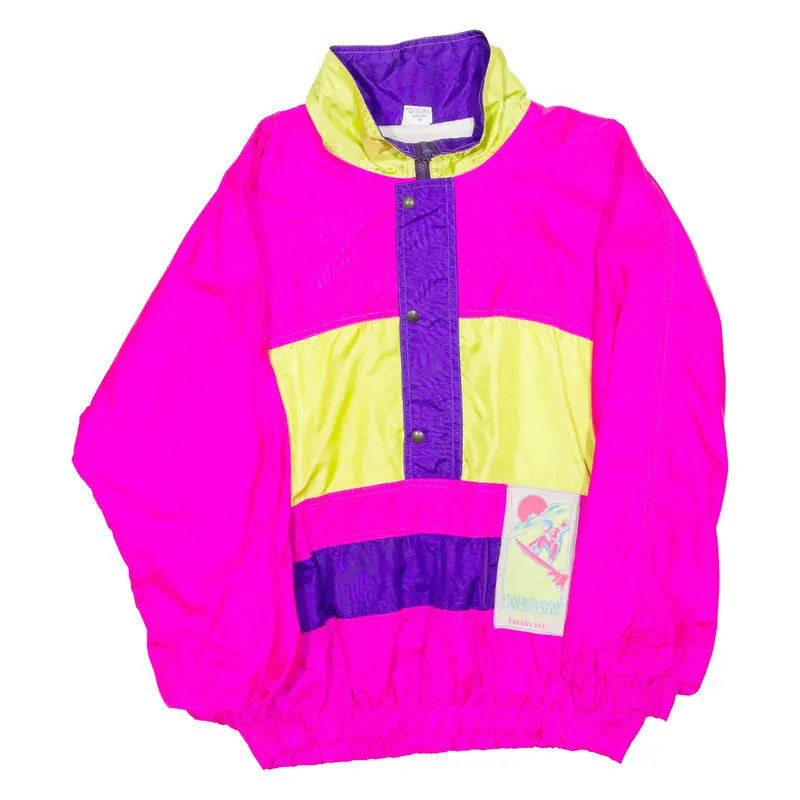 Womens Pullover Jacket Pink Colourblock L 1