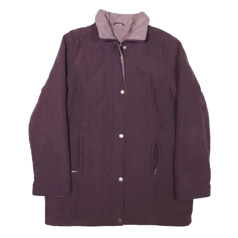 Womens Purple Jacket Uk 16 Polyester Blend Zip Plain Warm Casual Outerwear 1