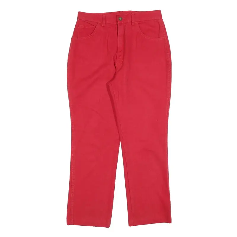 Womens Red Regular Straight Cotton Blend Jeans W28 L26 Zip Closure Comfort Style 1
