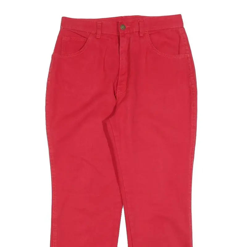 Womens Red Regular Straight Cotton Blend Jeans W28 L26 Zip Closure Comfort Style 2