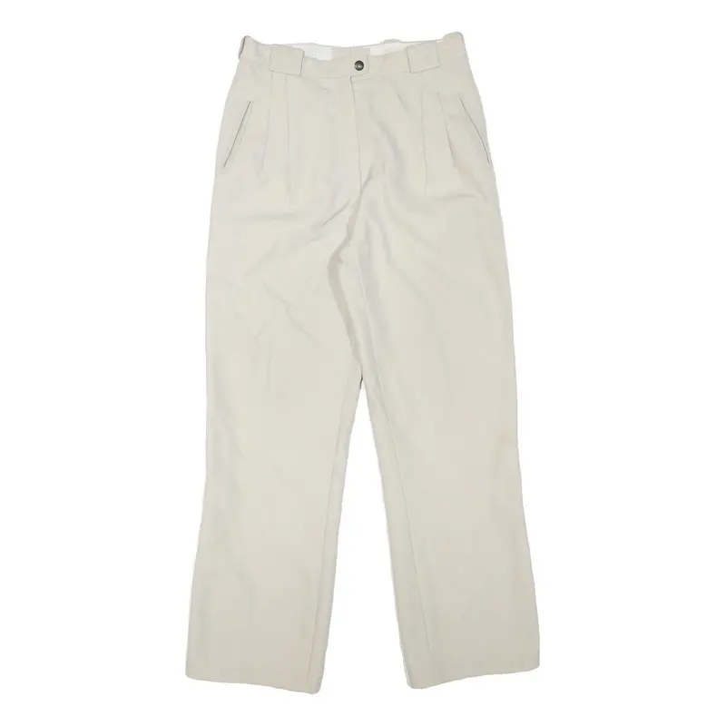 Womens Regular Fit Beige Polyester Blend Trousers W28 L29 Zip Plain 1