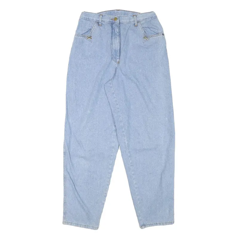 Womens Relaxed Light Blue Denim Jeans W28 L29 Cotton Blend Zip Casual Retro 1