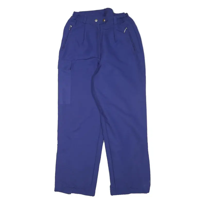 Womens Relaxed Royal Blue Polyester Blend Cargo Trousers W25 L28 Zip Closure 1